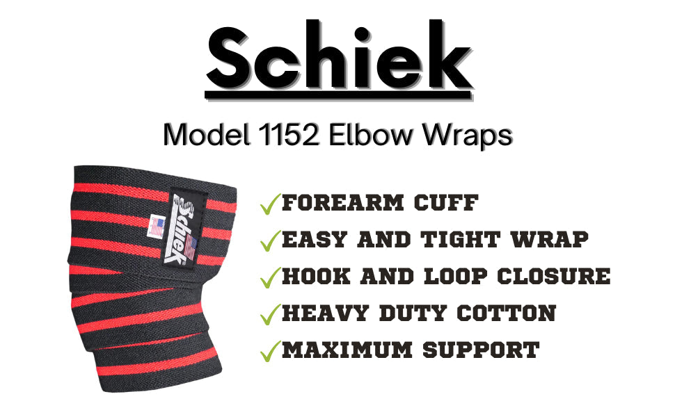 Schiek Model 1152 Elbow Wraps w/Velcro