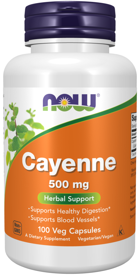 NOW Foods Cayenne, 500mg - 100 vcaps