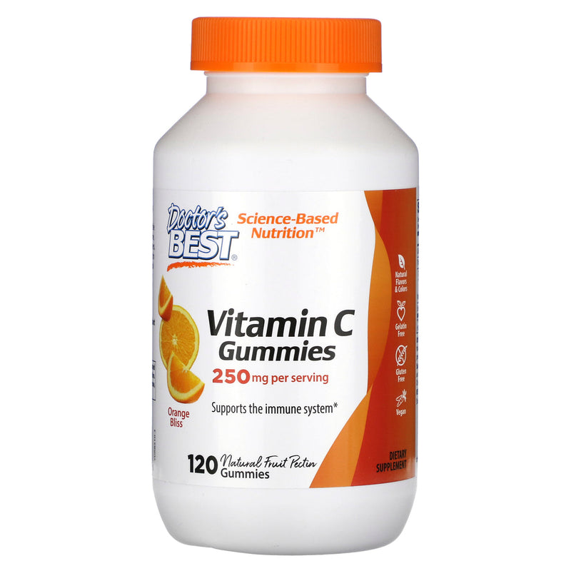 Doctor's Best Vitamin C 250 mg, Orange Bliss – 120 Gummibärchen