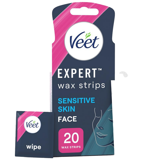 Veet Expert Wax Strips Face With Almond Oil x 20