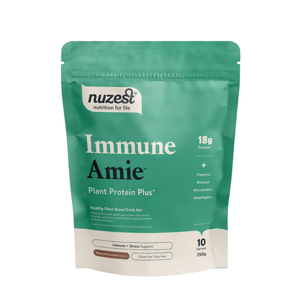 Nuzest Plant Protein Plus+ - Immune Amie 250g Natural Chocolate Flavour - Mushrooms at MySupplementShop by Nuzest