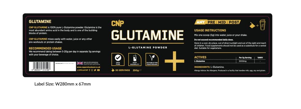 CNP Professional Glutamine 250g | High-Quality L-Glutamine | MySupplementShop.co.uk