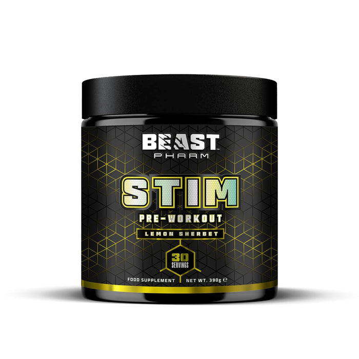 Beast Pharm STIM Pre Workout 390g (Lemon Sherbet) - Pre Workout at MySupplementShop by Beast Pharm