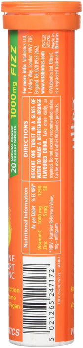 Vitabiotics Ultra Vitamin C 1000mg Fizz Natural Orange Flavour 20 Tablets - Immune Support at MySupplementShop by Vitabiotics