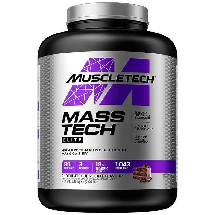 MuscleTech Mass-Tech Elite, Schokoladen-Fudge-Kuchen – 3180 Gramm