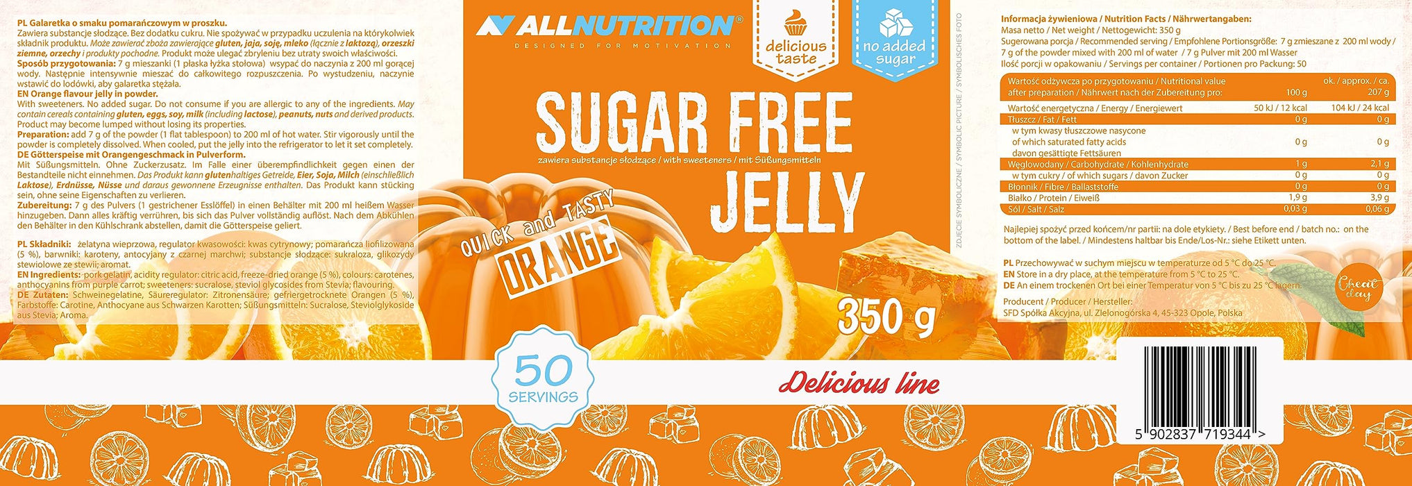 Sugar Free Jelly, Orange - 350g