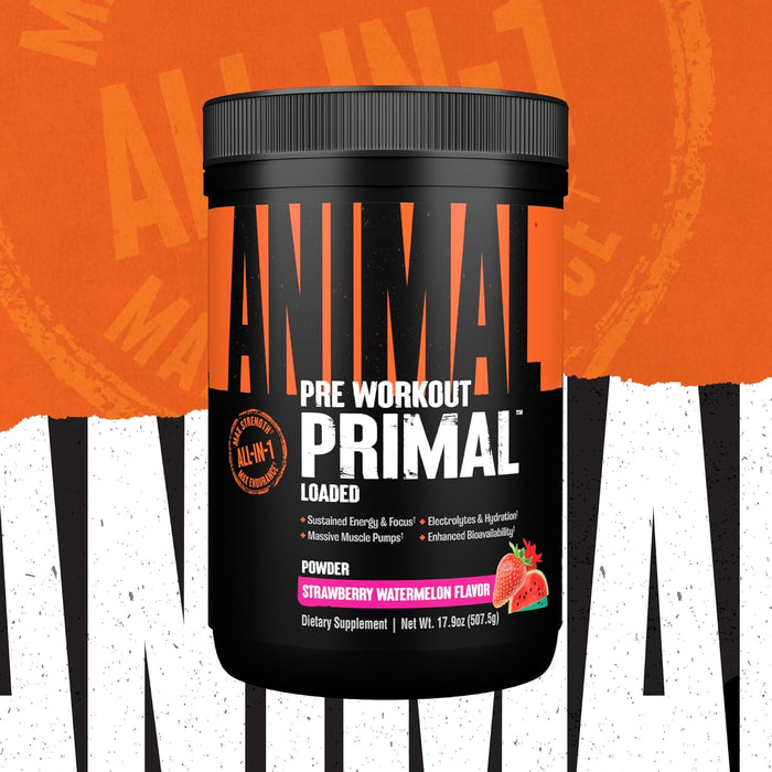 Animal Primal Preworkout-Pulver, Erdbeer-Wassermelone – 507 g