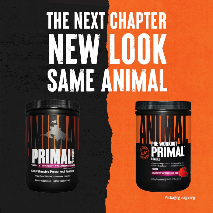 Animal Primal Preworkout-Pulver, Erdbeer-Wassermelone – 507 g