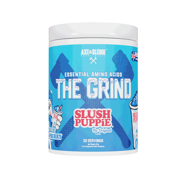 Axe & Sledge Supplements The Grind 457g - SLUSH PUPPiE Blue Raspberry - BCAA Supplement at MySupplementShop by Axe & Sledge Supplements