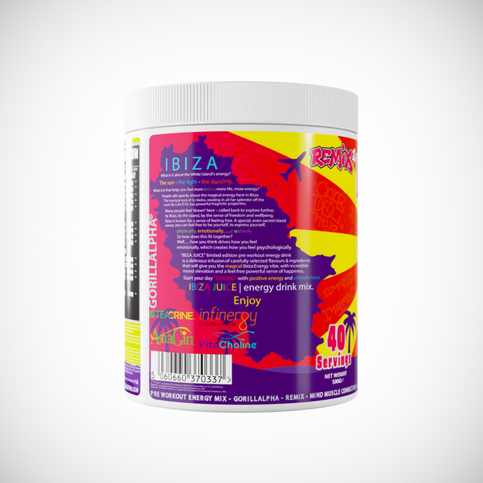 Gorillalpha Ibiza Juice Remix 2 Pre Workout 500g - Pre Workout at MySupplementShop by Gorillalpha