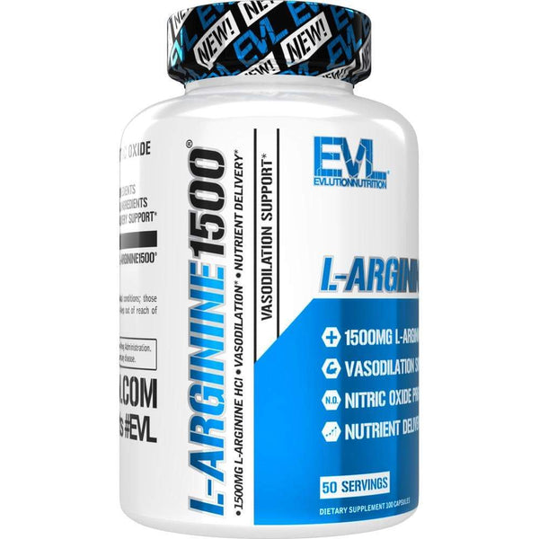 EVLution Nutrition L-Arginine 1500, 100 Capsules (50 Servings)