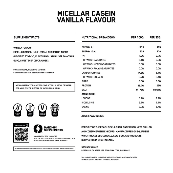 MARCHON Micellar Casein 1kg - Casein Protein at MySupplementShop by MARCHON