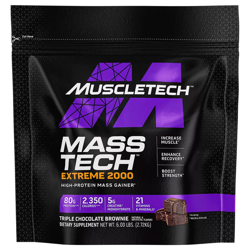 MuscleTech Mass-Tech Extreme 2000, Triple Chocolate Brownie – 2720 Gramm