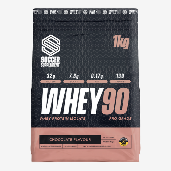 Soccer Supplement Whey 90 Pro Grade Whey Protein Isolate 1kg - Whey Proteins at MySupplementShop by Soccer Supplement