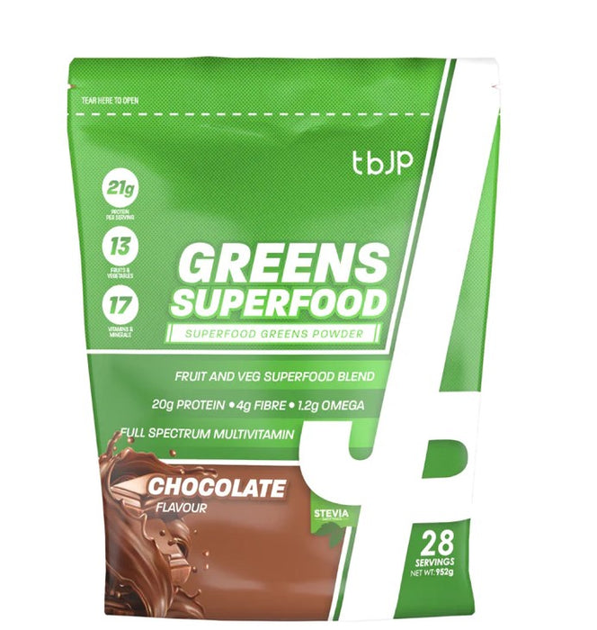 Trained By JP Superfood Greens 1kg Chocolate - Sports Supplements at MySupplementShop by Trained by JP