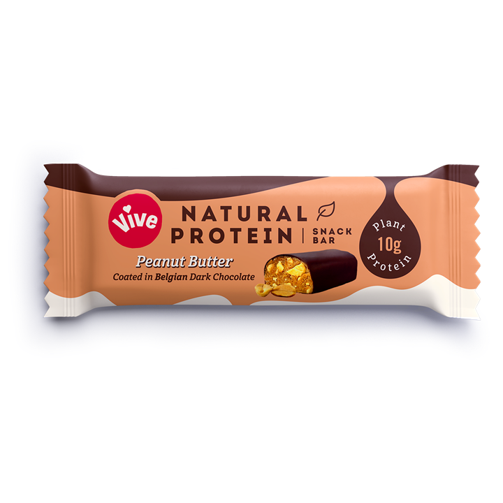 Vive Natural Protein Snack Bar 12x49g - Peanut Butter - Sports Nutrition at MySupplementShop by Vive