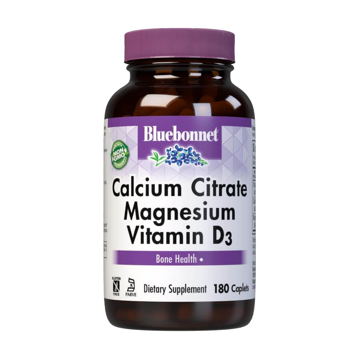 Bluebonnet Calcium Citrate, Magnesium & Vitamin D3 180 Caplets