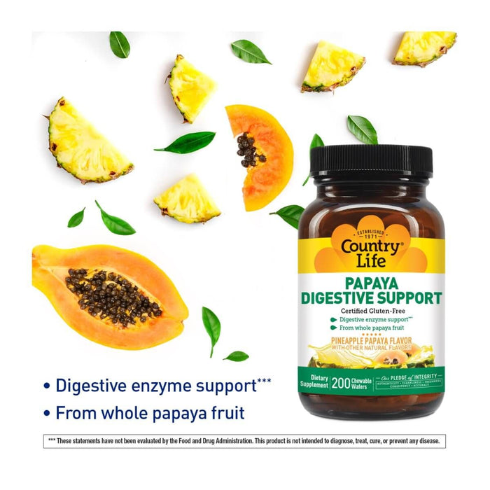Country Life Papaya Digestive Support 500 Chewable Tablets | Premium Supplements at MYSUPPLEMENTSHOP