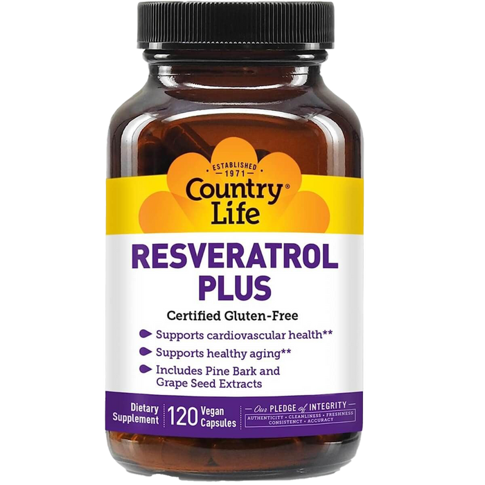 Country Life Resveratrol Plus 120 Vegan Capsules