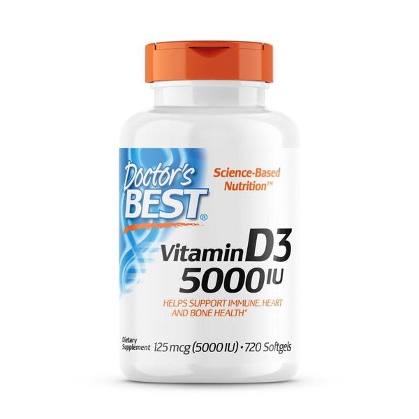 Doctor's Best Vitamin D3 125 mcg (5,000 IU) 720 Softgels - Vitamins & Minerals at MySupplementShop by Doctor's Best