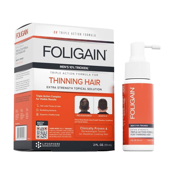 FOLIGAIN Triple Action Complete Formula For Thinning Hair For Men 10% Trioxidil (2 fl oz) 59ml