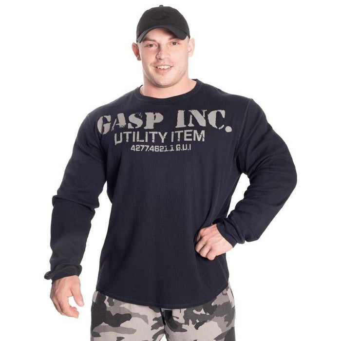 GASP Thermal Gym Sweater - Asphalt - XL - Thermal Gym Sweater at MySupplementShop by Gasp