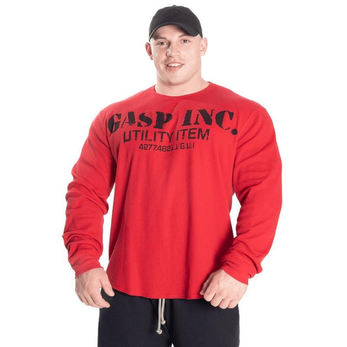 GASP Thermal Gym Sweater - Chilli Red - Thermal Gym Sweater at MySupplementShop by Gasp