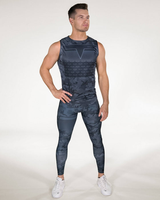 Gavelo Sniper Blue Camo Compression Pants