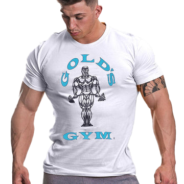 Golds Gym Muscle Joe T-Shirt - White/Blue