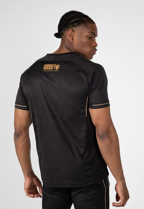 Gorilla Wear Fremont T-Shirt Black/Gold - Medium - T-Shirt at MySupplementShop by Gorilla Wear