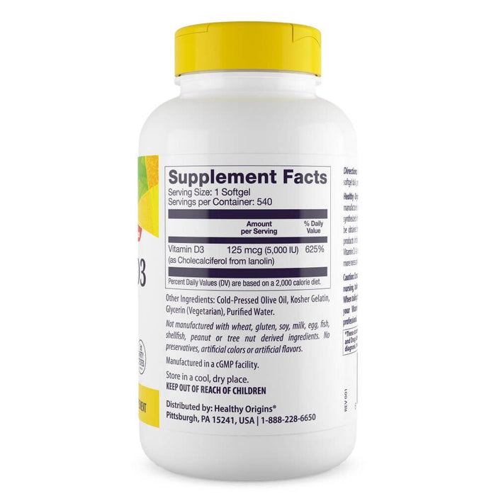 Healthy Origins Vitamin D3 5,000iu 540 Softgels | Premium Supplements at MYSUPPLEMENTSHOP