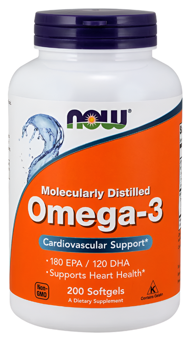 NOW Foods Omega-3 Molecularly Distilled - 200 softgels