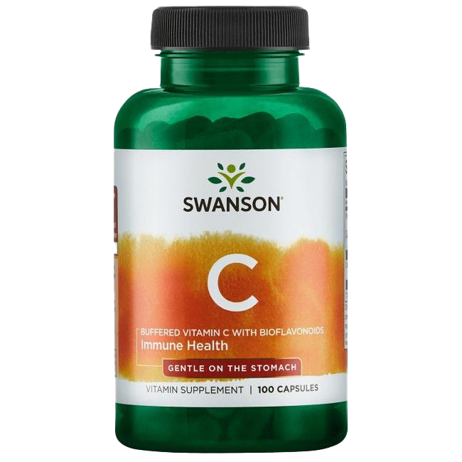 Swanson gepuffertes Vitamin C mit Bioflavonoiden – 100 Kapseln