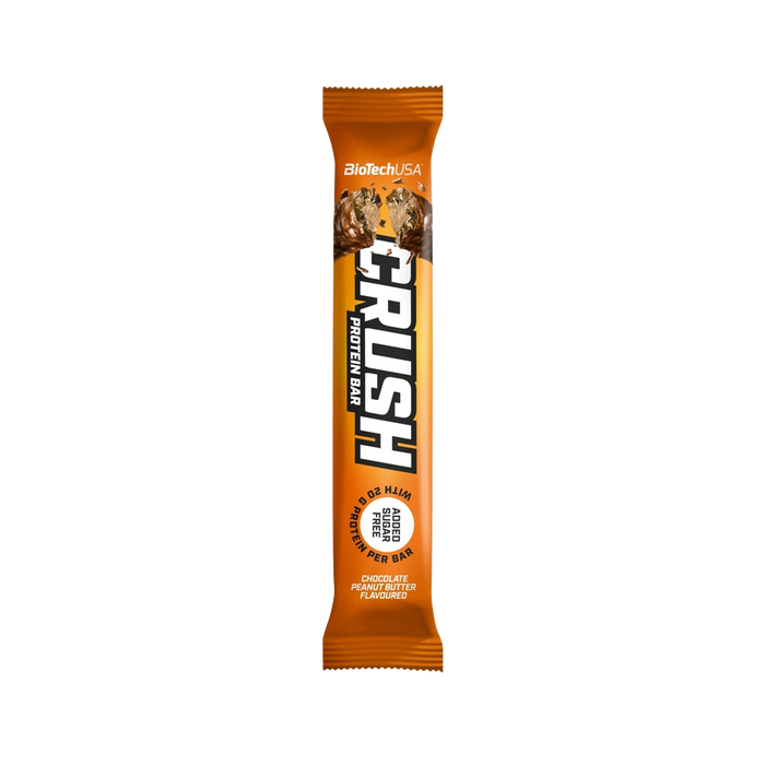 BioTechUSA Crush Bar, Schokoladen-Erdnussbutter – 12 x 64 g