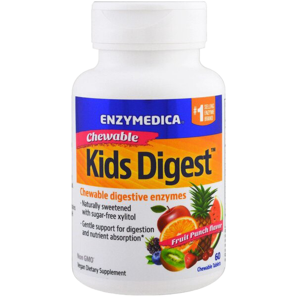 Enzymedica Kids Digest, Fruit Punch - 60 chewables