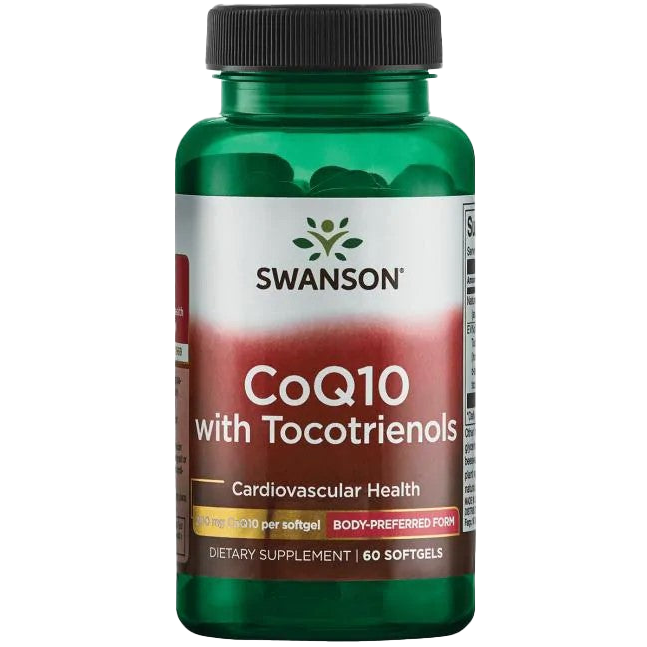 Swanson CoQ10, 200 mg (mit 20 mg Tocotrienolen) – 60 Kapseln