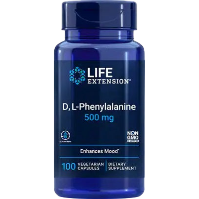 Life Extension D L-Phenylalanine, 500mg - 100 vcaps