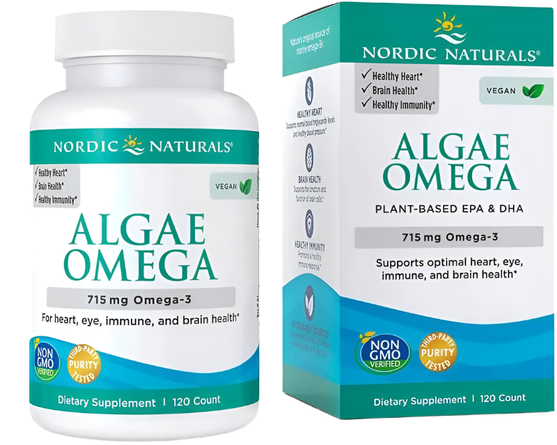 Nordic Naturals Algae Omega, 715 mg Omega 3 – 120 Kapseln