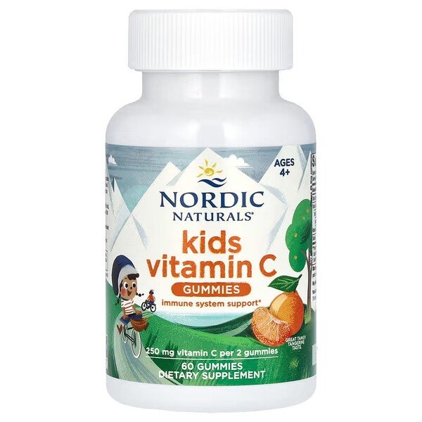 Nordic Naturals Kids Vitamin Cgummies, Tangy Tangerine 60gummies - Sports Supplements at MySupplementShop by Nordic Naturals