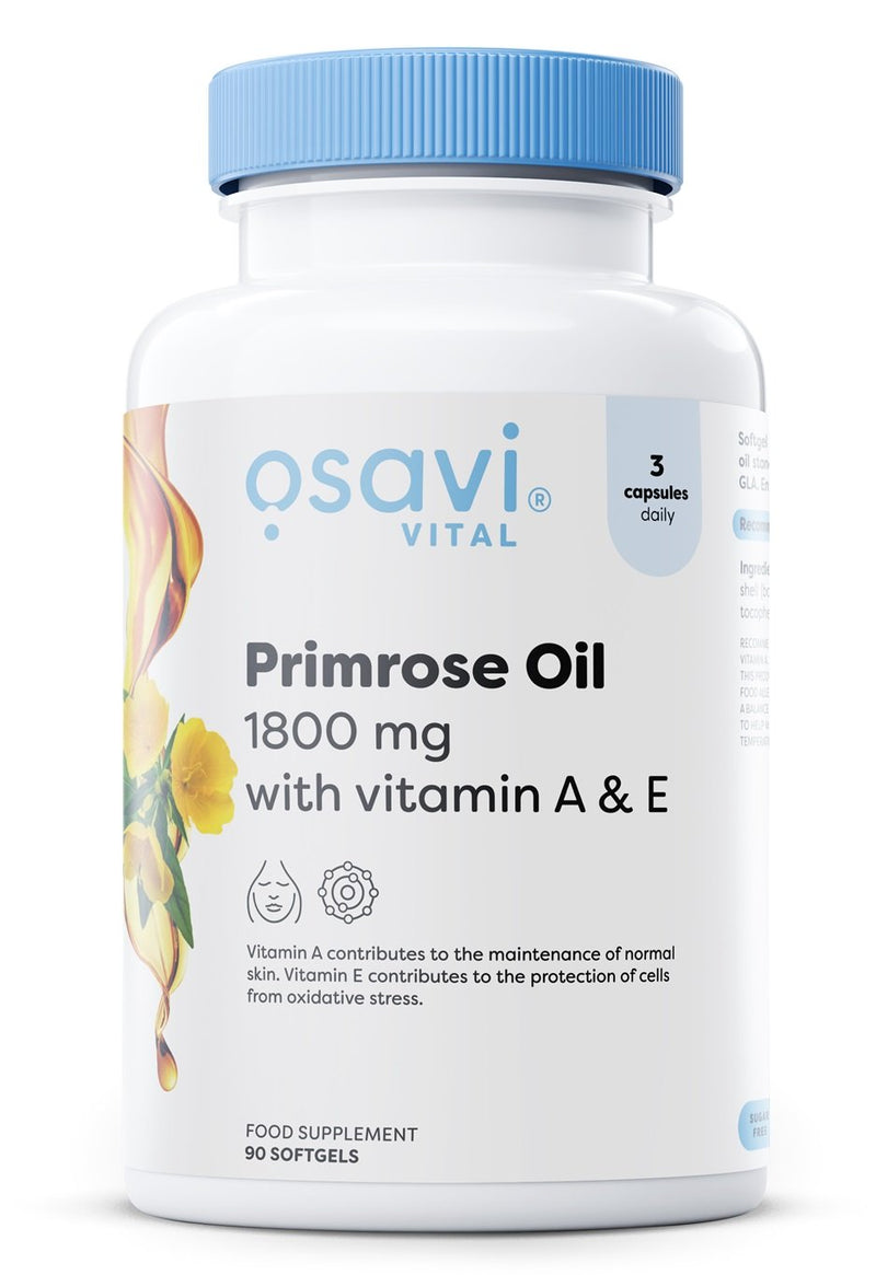 Osavi Primrose Oil with Vitamin A & E, 1800mg - 90 softgels - Vitamins & Supplements at MySupplementShop by Osavi