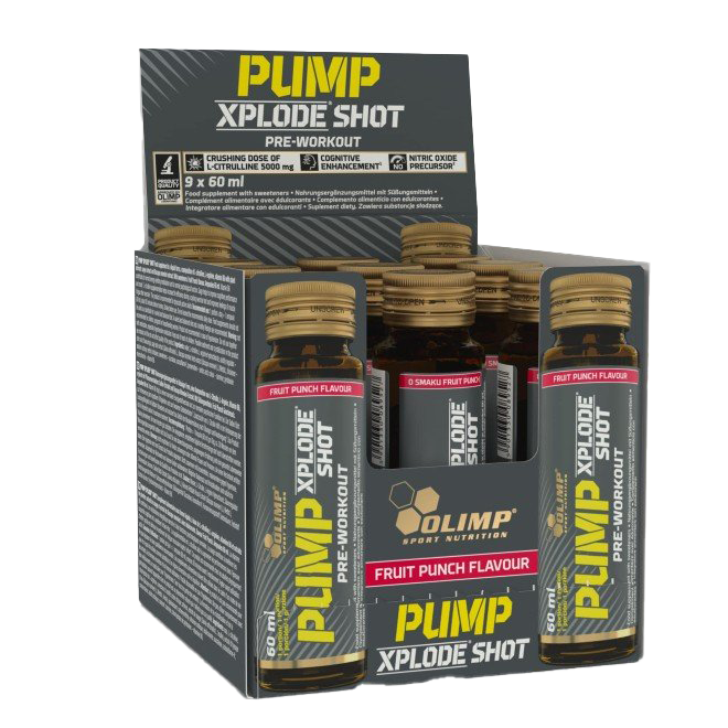 Pump Xplode Shot, Fruit Punch - 9 x 60 ml.