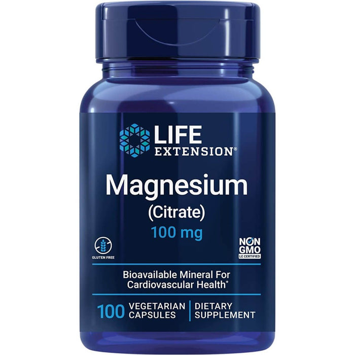 Life Extension Magnesium (Citrate) 100 mg 100 Vegetarian Capsules - Vitamins & Minerals at MySupplementShop by Life Extension