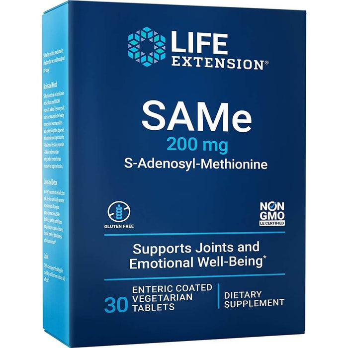 Life Extension SAMe 200 mg 30 enteric-coated Vegetarian Tablets - Joint Support at MySupplementShop by Life Extension