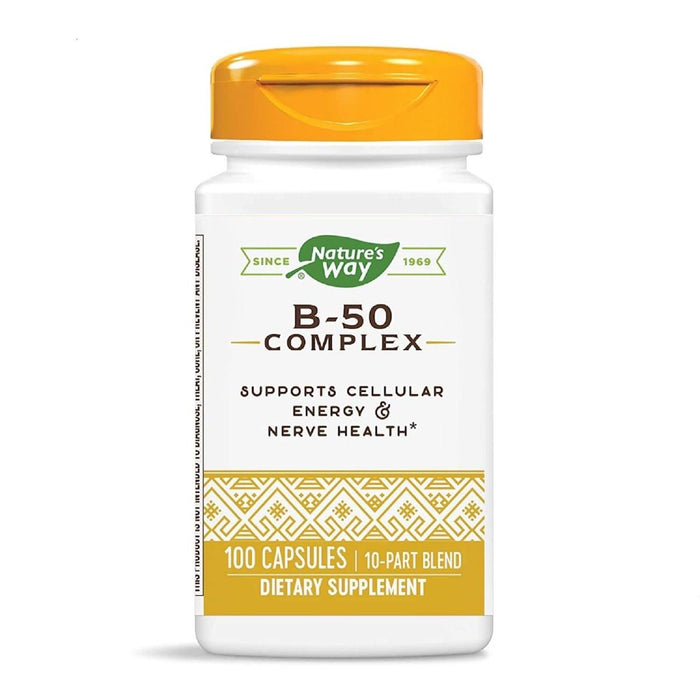 Nature's Way Vitamin B-50 Complex 100 Capsules - Energy & Vitality at MySupplementShop by Nature's Way