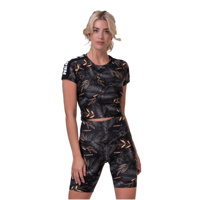 Nebbia Crop Top Active Black 568 Volcanic Black