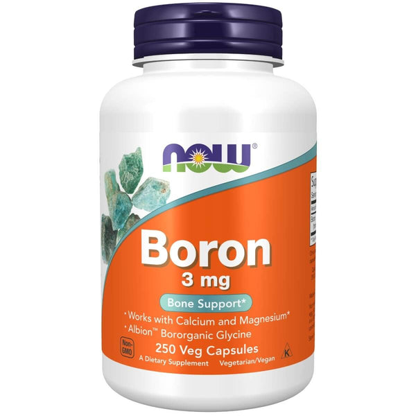 NOW Foods Boron 3 mg 250 Veg Capsules | Premium Supplements at MYSUPPLEMENTSHOP