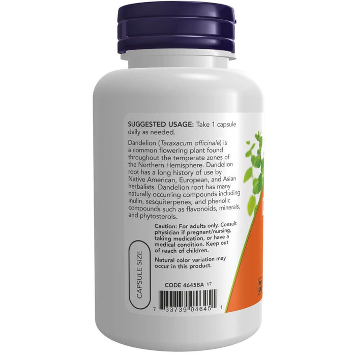 NOW Foods Dandelion Root 500 mg 100 Veg Capsules | Premium Supplements at MYSUPPLEMENTSHOP