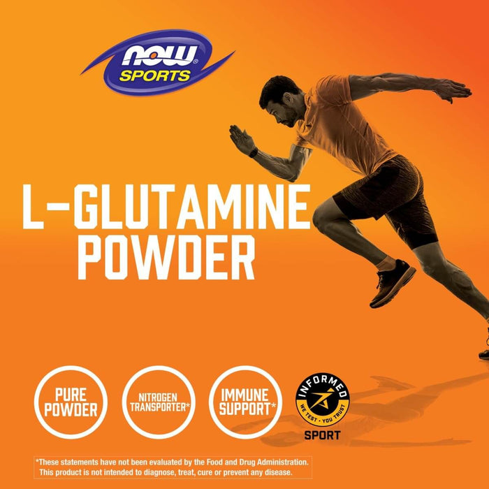NOW Foods L-Glutamine Powder 1 lbs (454 g) | Premium Supplements at MYSUPPLEMENTSHOP