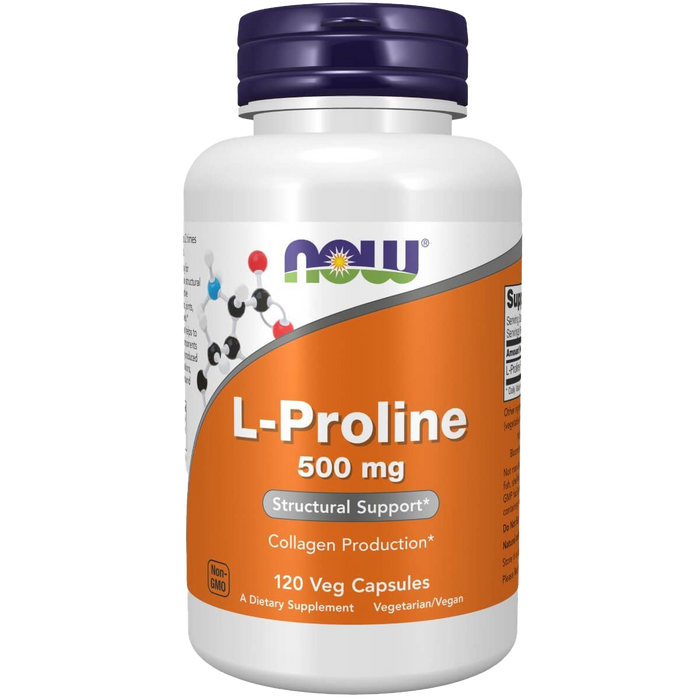 NOW Foods L-Proline 500 mg 120 Veg Capsules