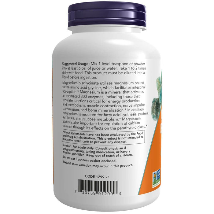 NOW Foods Magnesium Bisglycinate Powder 8oz - Vitamins & Minerals at MySupplementShop by NOW Foods